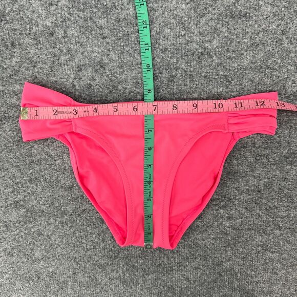 PINK Victorias Secret Knockout Bikini Bottom Womens XS Hot Pink Hipster Ruched - Picture 7 of 12